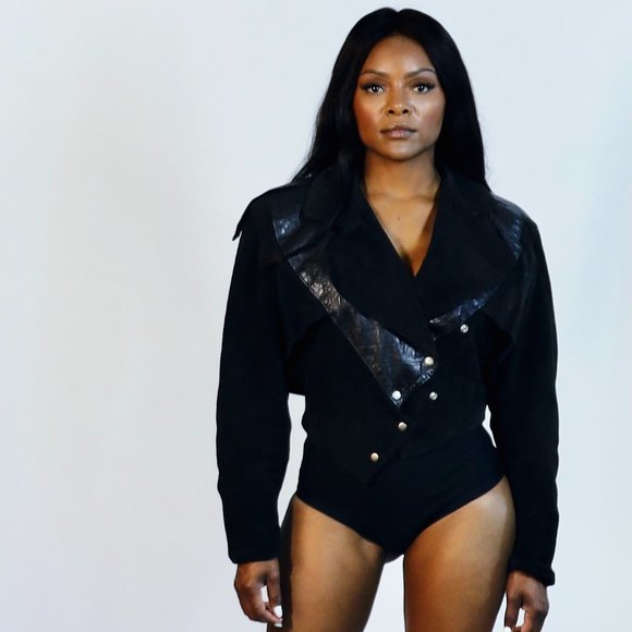 Vintage Jeweled Leather Jacket